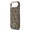  iPhone 17 Air Guess PU Leather 4G Strass Triangle Logo Gold Frame MagSafe tok - 3. kép