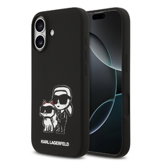  iPhone 17 Fekete Karl Lagerfeld Liquid Silicone K&CH Sketch MagSafe tok