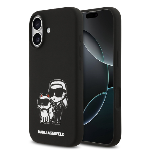 iPhone 17 Fekete Karl Lagerfeld Liquid Silicone K&CH Sketch MagSafe tok iPhone 17 Fekete Karl Lagerfeld Liquid Silicone K&CH Sketch MagSafe tok