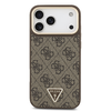  iPhone 17 Pro Max Barna Guess PU Bőr 4G Strass Háromszög Logó Arany Keret MagSafe tok - 1. kép