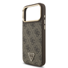  iPhone 17 Pro Max Barna Guess PU Bőr 4G Strass Háromszög Logó Arany Keret MagSafe tok - 3. kép