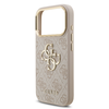  iPhone 17 Pro Rózsaszín Guess PU Leather 4G Metal Logo Arany Keretes tok - 3. kép