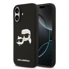  iPhone 17 fekete Karl Lagerfeld Liquid Silicone Double Heads MagSafe tok