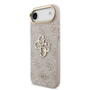  iPhone 17 Air Pink Guess PU Leather 4G Metal Logo Arany Keretes tok - 0. kép