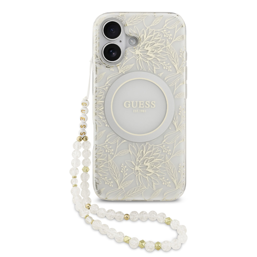  iPhone 17 Guess IML Flowers Allover Strap MagSafe tok