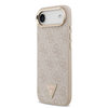  iPhone 17 Air Pink Guess PU Bőr 4G Strass Háromszög Logó Arany Keret MagSafe Tok - 0. kép