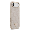  iPhone 17 Air Pink Guess PU Bőr 4G Strass Háromszög Logó Arany Keret MagSafe Tok - 2. kép