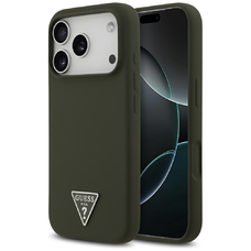 iPhone 17 Pro Khaki Guess - Silicone Triangle Logo MagSafe (GUHMP17LSCTRLMA) tok
