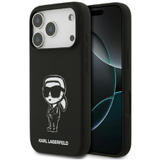 iPhone 17 Pro - Fekete Karl Lagerfeld - Silicone Sketch & Logo (KLHMP17LSKIGROK) tok