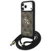 iPhone 17 Pro Max Guess 4G Big Logo Cord Stap Crossbody barna tok - 0. kép