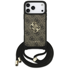 iPhone 17 Pro Max Guess 4G Big Logo Cord Stap Crossbody barna tok