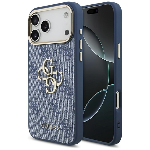 iPhone 17 Pro Max Guess 4G Big 4G Classic Logo kék arany tok iPhone 17 Pro Max Guess 4G Big 4G Classic Logo kék arany tok