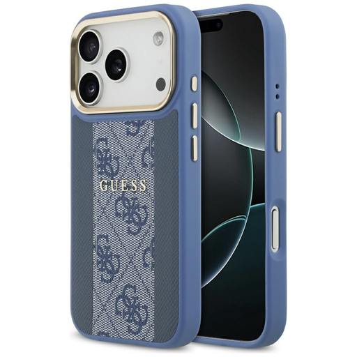 iPhone 17 Pro Guess 4G Stripe MagSafe kék tok iPhone 17 Pro Guess 4G Stripe MagSafe kék tok