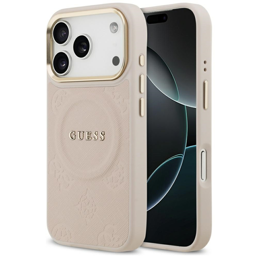 iPhone 17 Pro Guess Peony Hot Stamp MagSafe tok rózsaszín