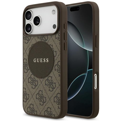 iPhone 17 Pro Max Guess 4G Kör Klasszikus Logó MagSafe tok barna iPhone 17 Pro Max Guess 4G Kör Klasszikus Logó MagSafe tok barna