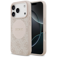iPhone 17 Pro Guess 4G Circle Classic Logo MagSafe tok rózsaszín