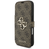iPhone 17 Pro Guess 4G Metal Logo könyv tok barna - 0. kép