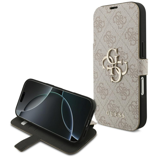 iPhone 17 Pro tok Guess Book 4G Metal Logo rózsaszín tok