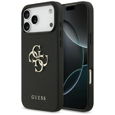 iPhone 17 Pro Max Guess Grained Big 4G & Classic Logo tok fekete