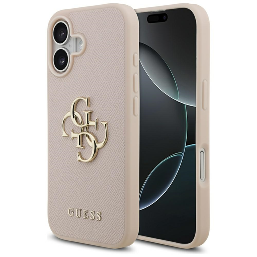 iPhone 17 Guess Grained Big 4G & Classic Logo rózsaszín tok iPhone 17 Guess Grained Big 4G & Classic Logo rózsaszín tok