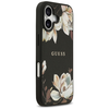 iPhone 17 Etui Guess Grained Flowers Classic Logo MagSafe fekete tok - 2. kép