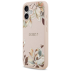 iPhone 17 tok Guess Grained Flowers Classic Logo MagSafe rózsaszín tok - 0. kép