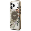 iPhone 17 Pro Guess virágmintás és tónusos körök tok mágneses barna tok - 0. kép