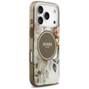 iPhone 17 Pro Guess virágmintás és tónusos körök tok mágneses barna tok - 2. kép