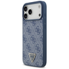iPhone 17 Pro Max Guess bőr 4G háromszög strassz MagSafe tok kék - 0. kép