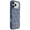 iPhone 17 Pro Max Guess bőr 4G háromszög strassz MagSafe tok kék - 2. kép