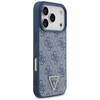 iPhone 17 Pro Guess bőr 4G háromszög strassz tok MagSafe kék - 2. kép