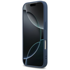 iPhone 17 Pro Guess bőr 4G háromszög strassz tok MagSafe kék - 3. kép