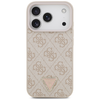 iPhone 17 Pro Guess Bőr 4G Háromszög Kristály MagSafe Tok Rózsaszín tok - 1. kép
