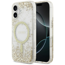 iPhone 17 Guess Resin Bottom Glitter MagSafe tok arany