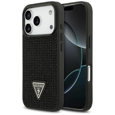 iPhone 17 Pro Guess Rhinestone Triangle Logo fekete tok