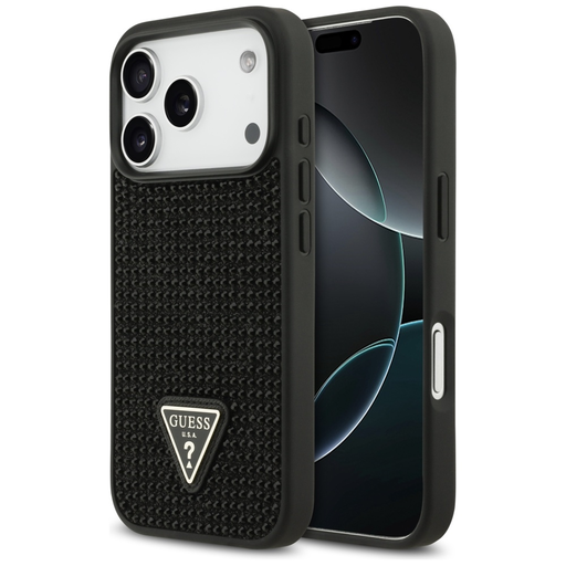 iPhone 17 Pro Guess Rhinestone Triangle Logo fekete tok iPhone 17 Pro Guess Rhinestone Triangle Logo fekete tok