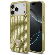 iPhone 17 Pro Max Guess Rhinestone Triangle Logo arany tok