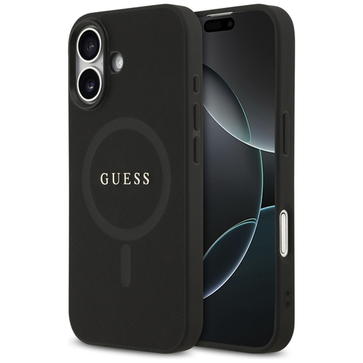 iPhone 17 Guess Saffiano Classic Logo MagSafe fekete tok iPhone 17 Guess Saffiano Classic Logo MagSafe fekete tok