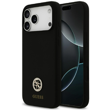 iPhone 17 Pro Max Guess Szilikon Logó Strassz 4G MagSafe tok fekete