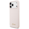 iPhone 17 Pro Max Guess Szilikon Script Fém Logó MagSafe tok rózsaszín - 0. kép