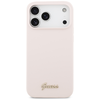 iPhone 17 Pro Max Guess Szilikon Script Fém Logó MagSafe tok rózsaszín - 1. kép