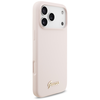 iPhone 17 Pro Max Guess Szilikon Script Fém Logó MagSafe tok rózsaszín - 2. kép