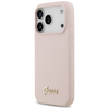 iPhone 17 Pro Guess Silicone Script Metal Logo MagSafe tok rózsaszín - 0. kép