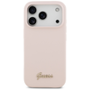 iPhone 17 Pro Guess Silicone Script Metal Logo MagSafe tok rózsaszín - 1. kép