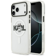 iPhone 17 Pro Max Karl Lagerfeld IML Choupette Sketch Logo MagSafe átlátszó tok