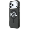 iPhone 17 Pro Max Karl Lagerfeld IML Glitter Karl & Choupette Sketch Logo MagSafe fekete tok - 0. kép