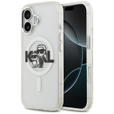 iPhone 17 Karl Lagerfeld IML Csillogó Karl & Choupette Vázlat Logó MagSafe Tok átlátszó
