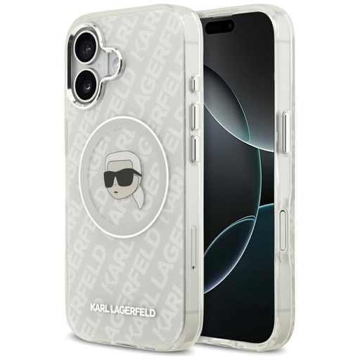 iPhone 17 Karl Lagerfeld IML Karl Head Logo szürke tok