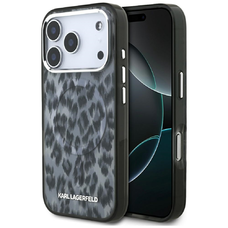 iPhone 17 Pro Karl Lagerfeld IML Leopárd Minta MagSafe tok fekete,