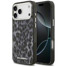 iPhone 17 Pro Max Karl Lagerfeld IML Leopárd Minta MagSafe tok fekete
